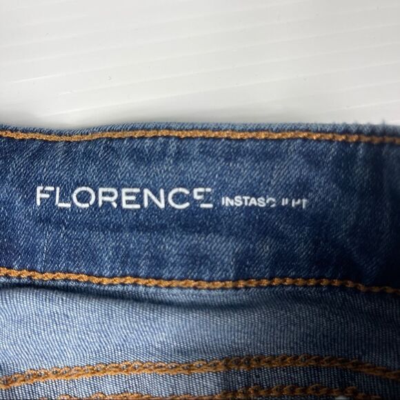 DL1961 Premium Denim Florence Instasculpt Skinny Jeans Strive Blue Frayed HEMMED - Picture 8 of 16